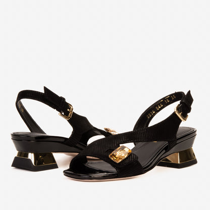 The Iconic Black Leather Women Sandal