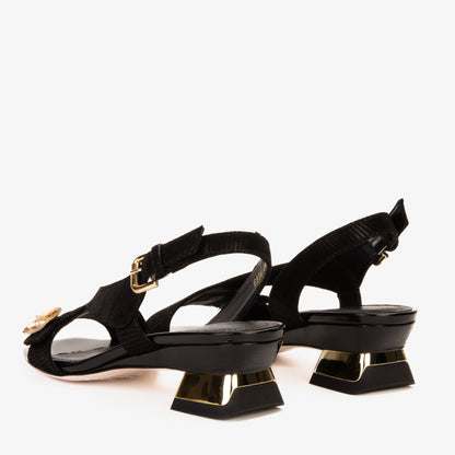 The Iconic Black Leather Women Sandal