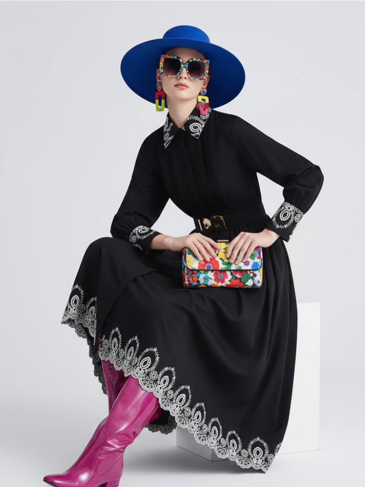 Vestido elegante bordado, Central Park | Mujer - BYMANYC ® New York