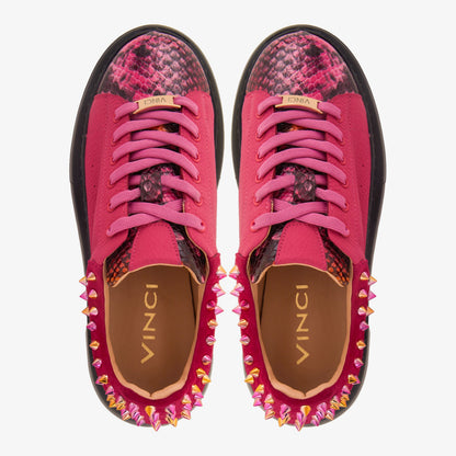 The Venezia Fuchsia Leather Women Sneaker