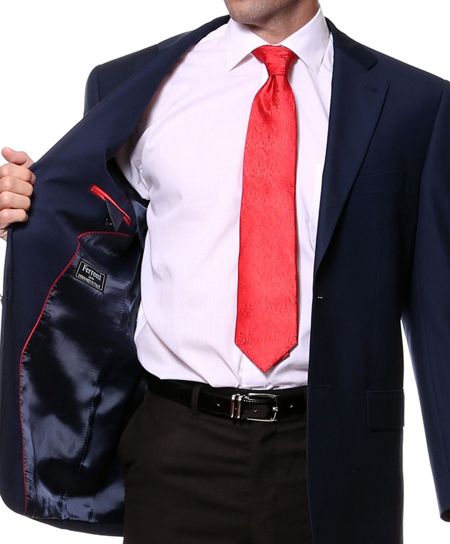Gold Button FE28001 Navy Blue Solid Bright Color Blazer