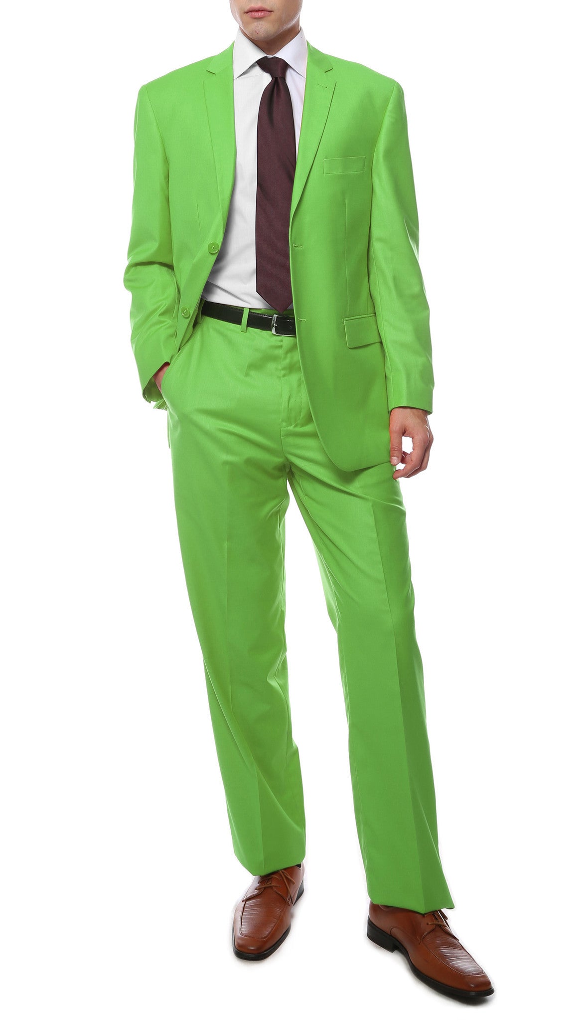 Premium FE28001 Apple Green Regular Fit Suit