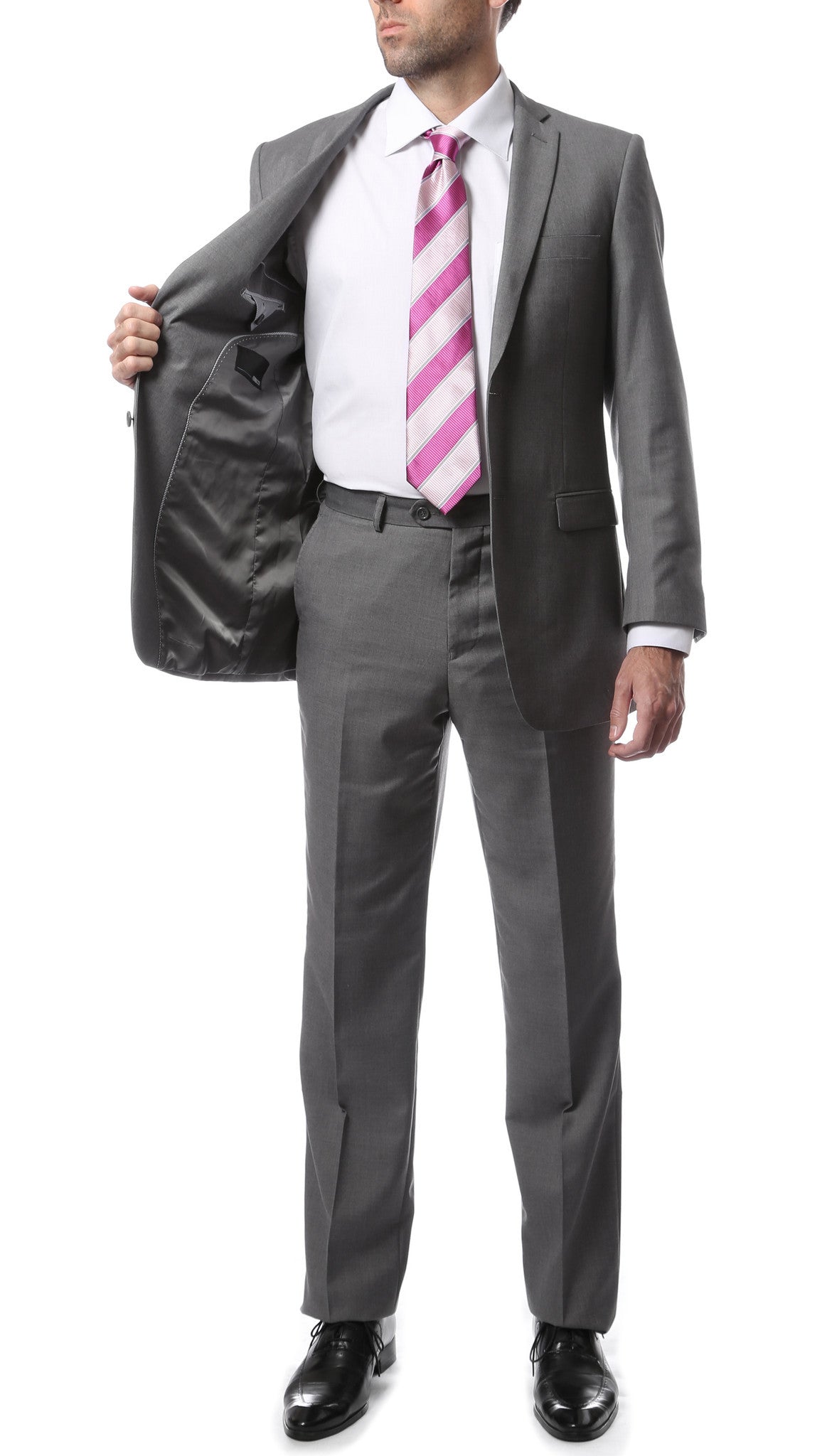Premium FNL22R Mens 2 Button Regular Fit Grey Suit