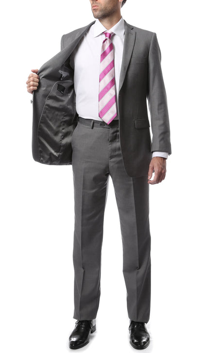 Premium FNL22R Mens 2 Button Regular Fit Grey Suit