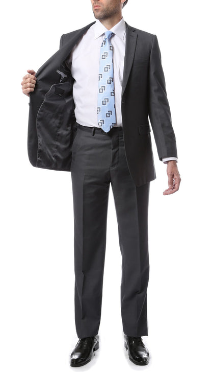 Premium FNL22R Mens 2 Button Regular Fit Heather Grey Suit