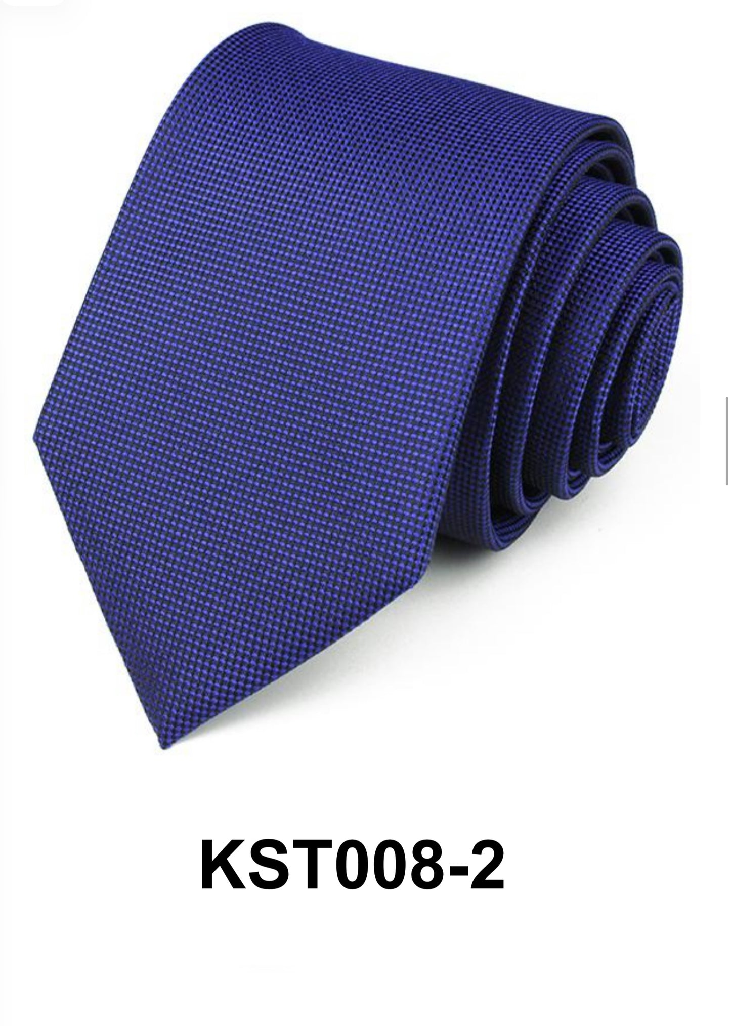 KST008-2 Solid Blue Silk Tie