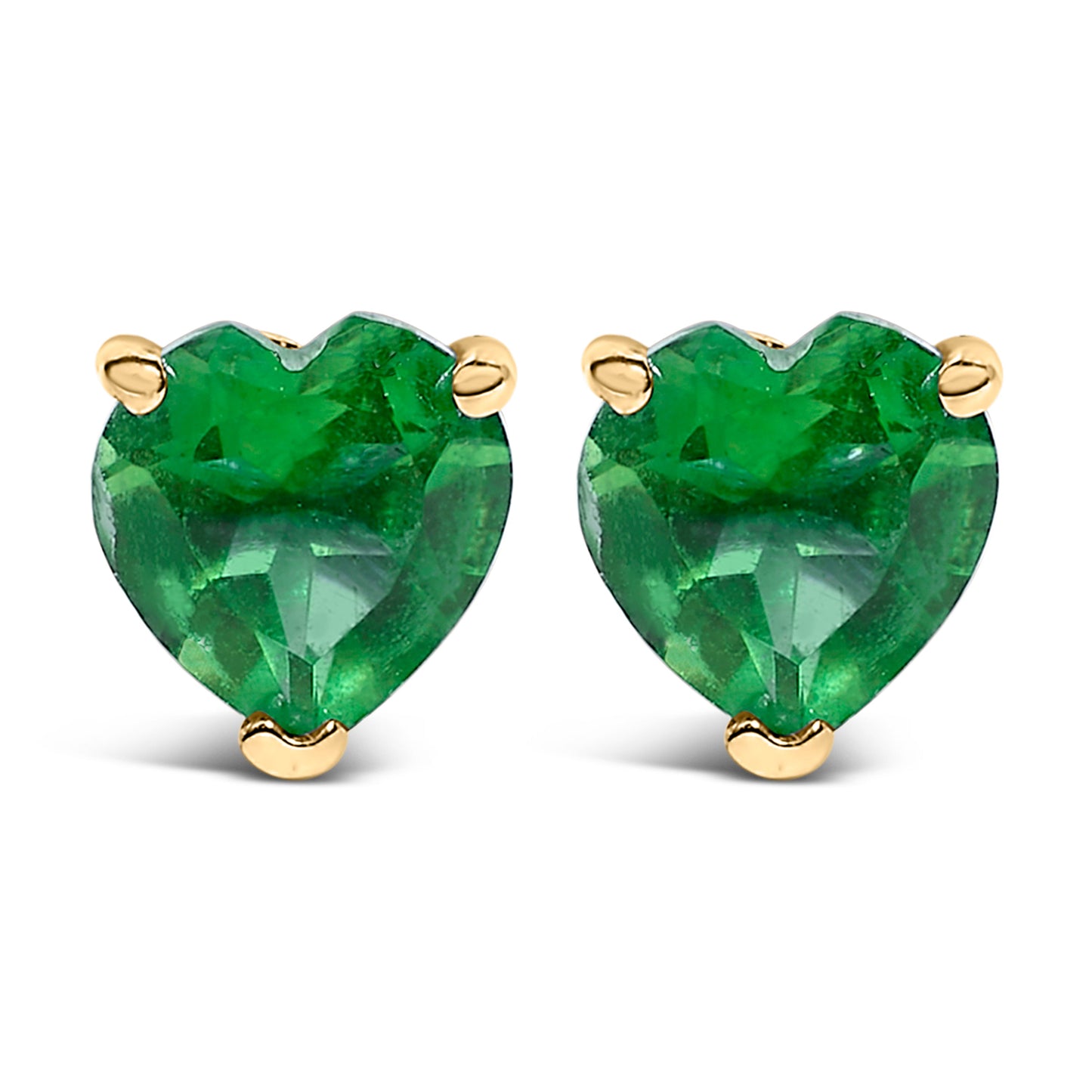 Pendientes de oro blanco de 14 quilates con solitario de amatista morada de corte corazón de 5 mm