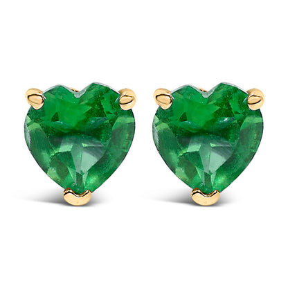 Pendientes de oro blanco de 14 quilates con solitario de amatista morada de corte corazón de 5 mm