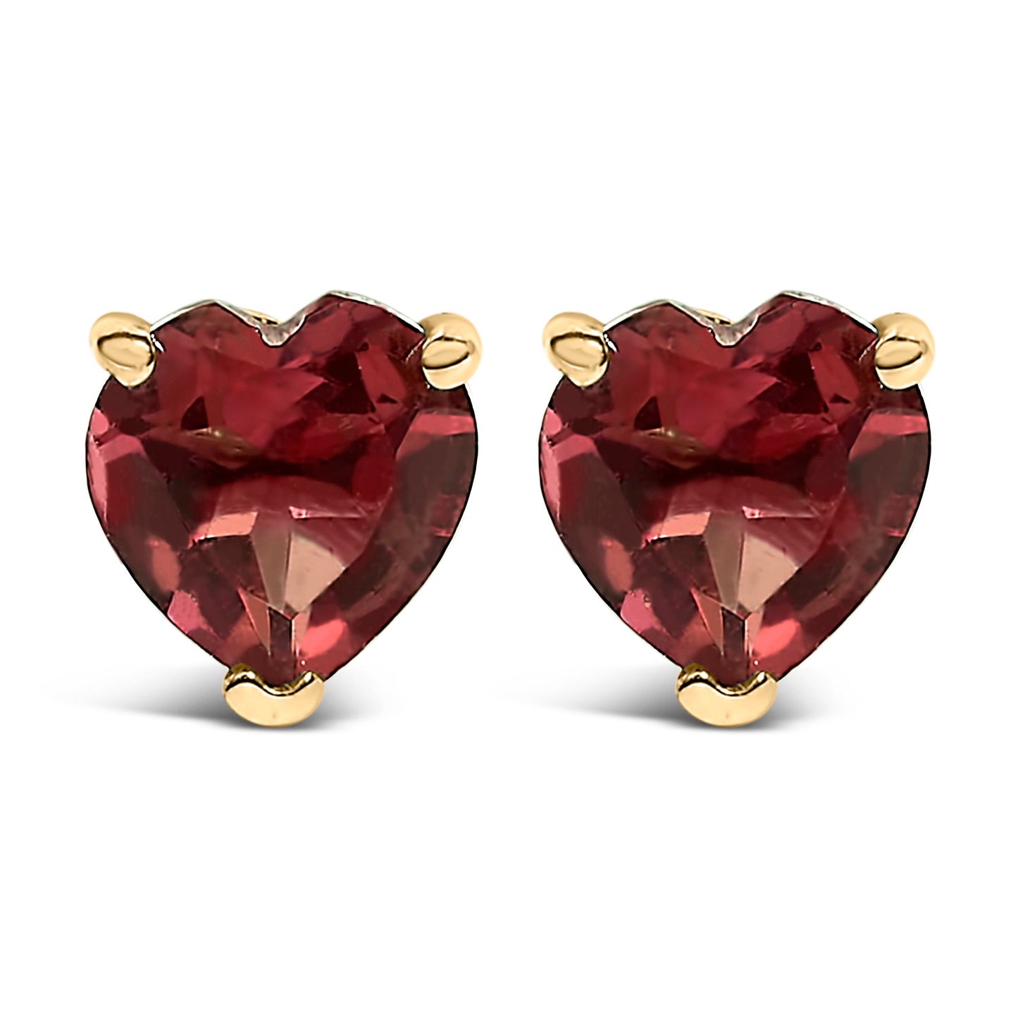 Pendientes de oro blanco de 14 quilates con solitario de amatista morada de corte corazón de 5 mm