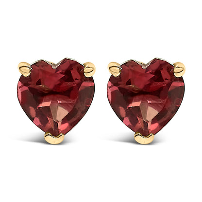 Pendientes de oro blanco de 14 quilates con solitario de amatista morada de corte corazón de 5 mm