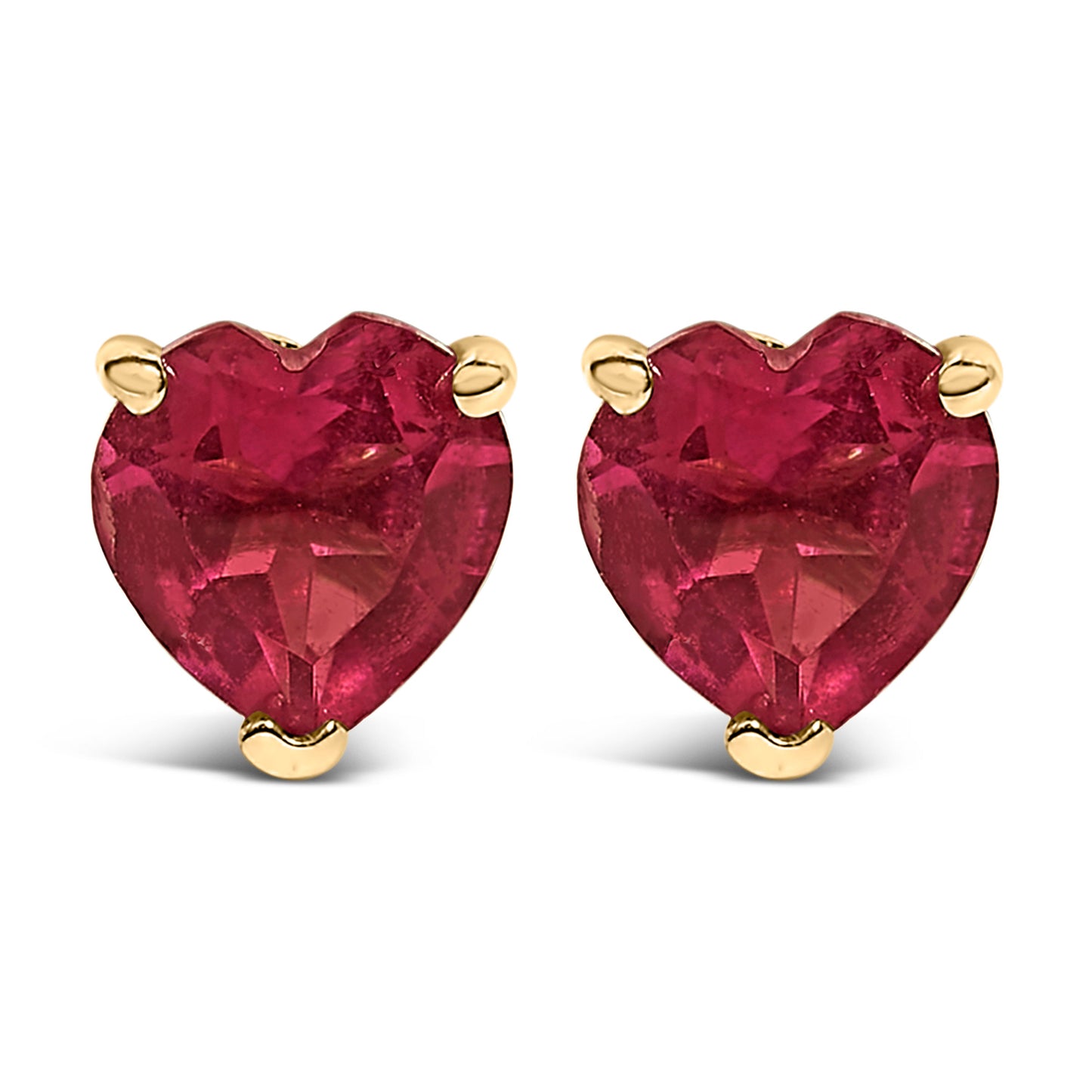 Pendientes de oro blanco de 14 quilates con solitario de amatista morada de corte corazón de 5 mm