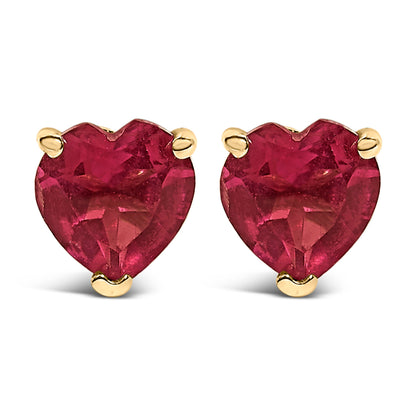Pendientes de oro blanco de 14 quilates con solitario de amatista morada de corte corazón de 5 mm