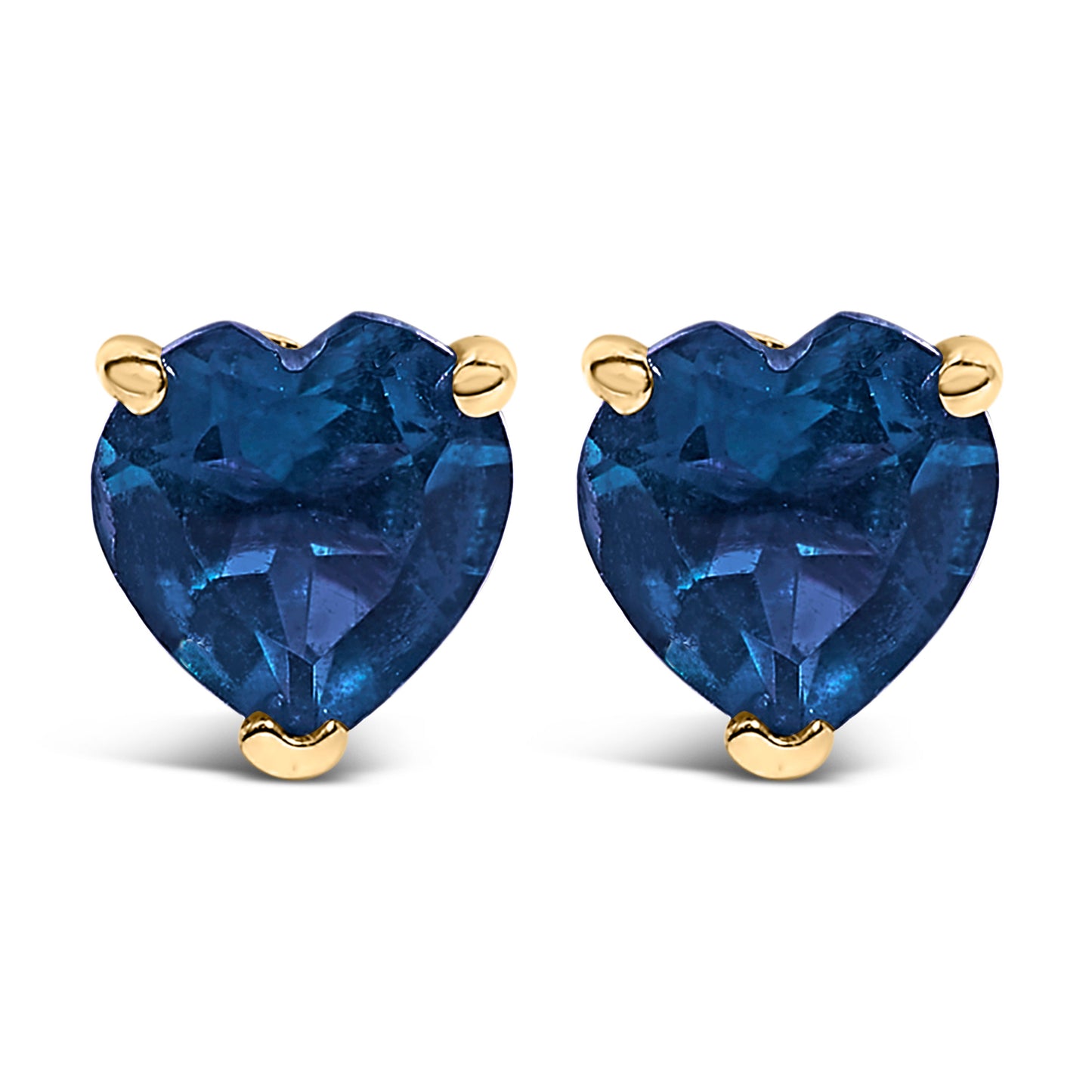 Pendientes de oro blanco de 14 quilates con solitario de amatista morada de corte corazón de 5 mm