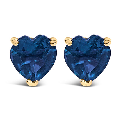 Pendientes de oro blanco de 14 quilates con solitario de amatista morada de corte corazón de 5 mm