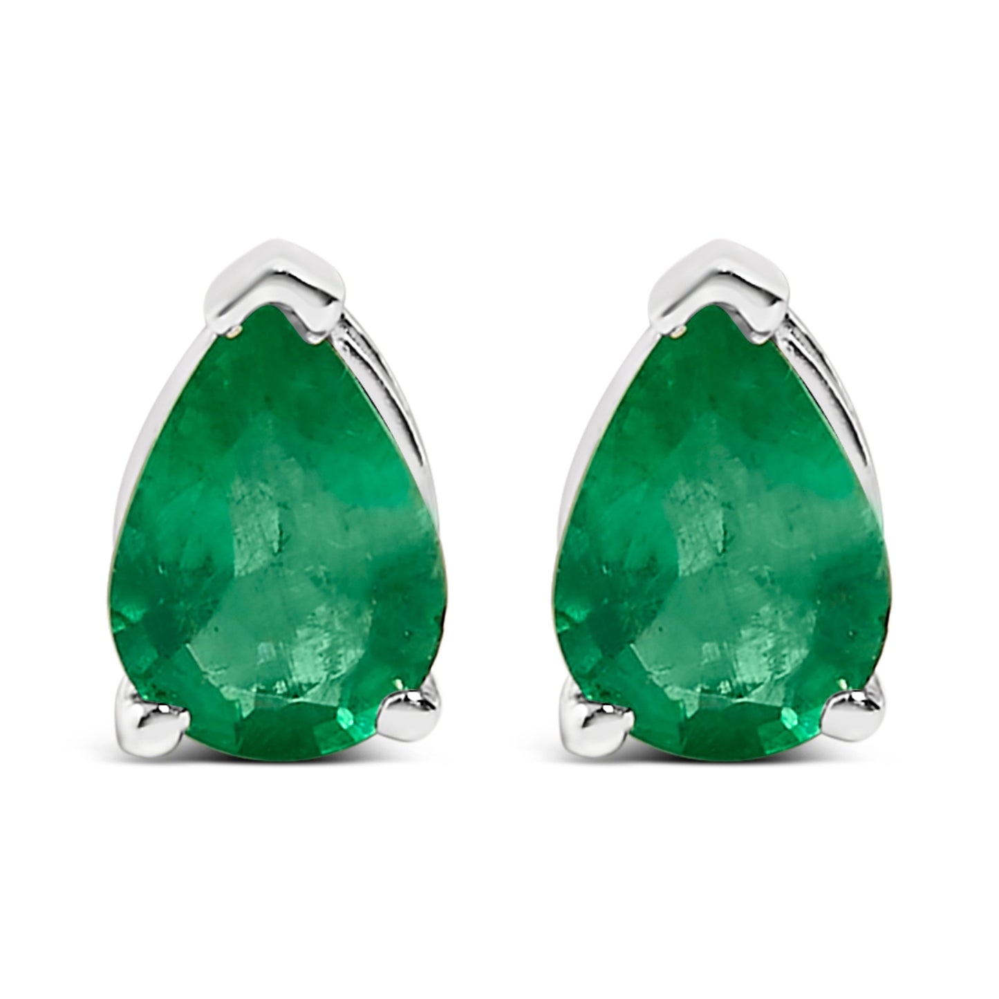 Pendientes de oro blanco de 14 quilates con solitario de amatista morada en forma de pera de 6x4MM