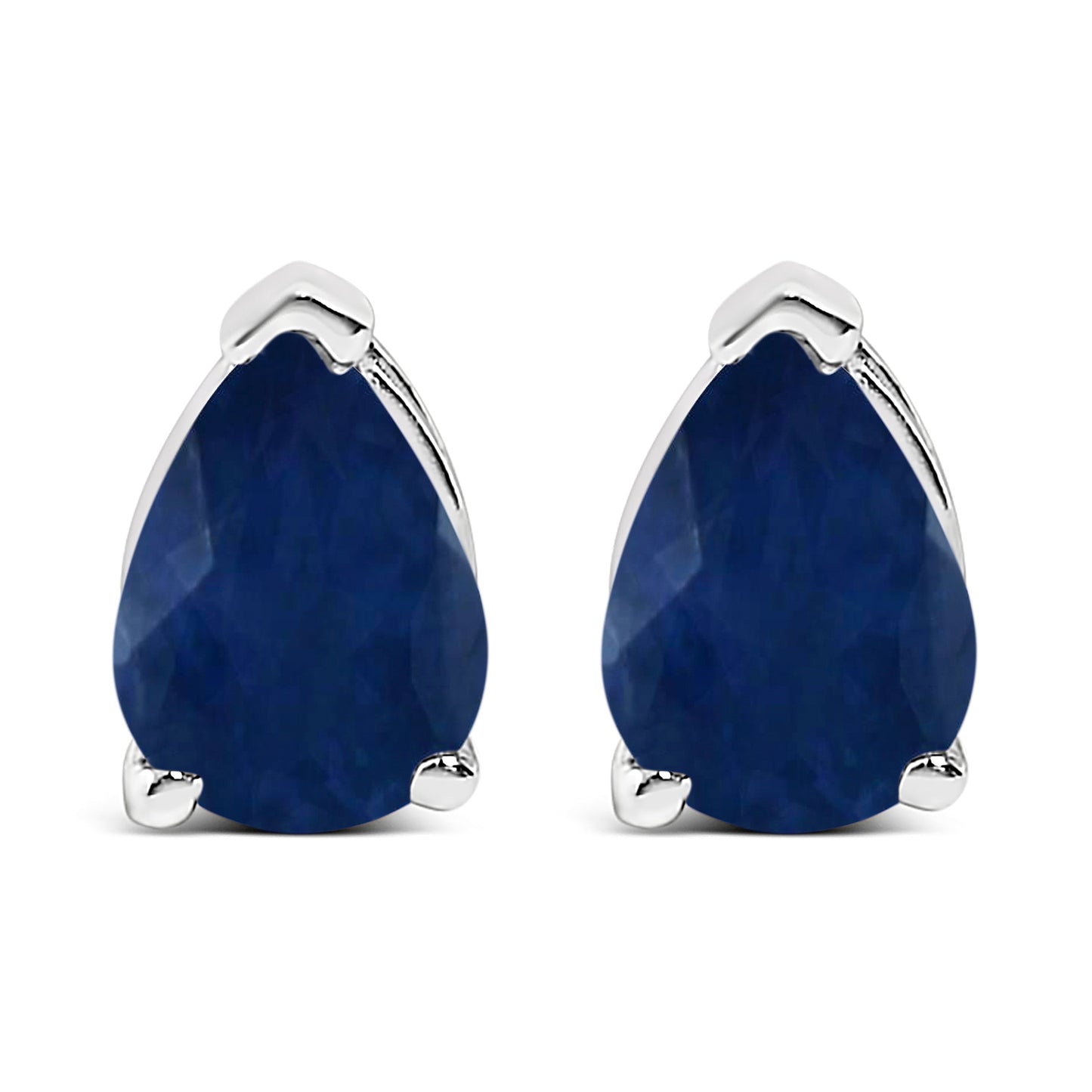 Pendientes de oro blanco de 14 quilates con solitario de amatista morada en forma de pera de 6x4MM