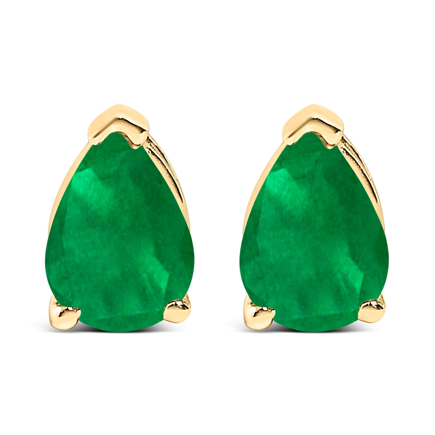 Pendientes de oro blanco de 14 quilates con solitario de amatista morada en forma de pera de 6x4MM