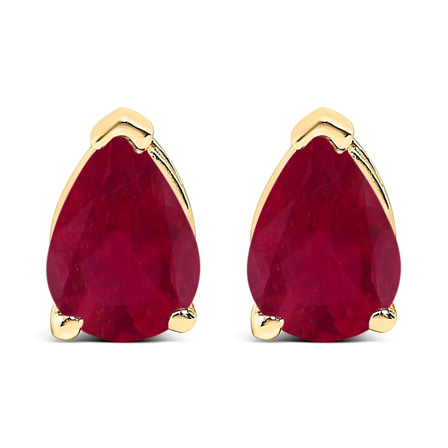 Pendientes de oro blanco de 14 quilates con solitario de amatista morada en forma de pera de 6x4MM
