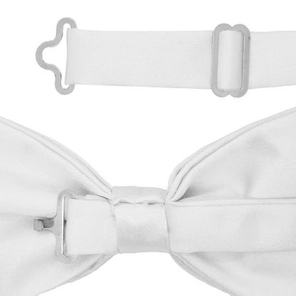 Gia White Satine Adjustable Bowtie