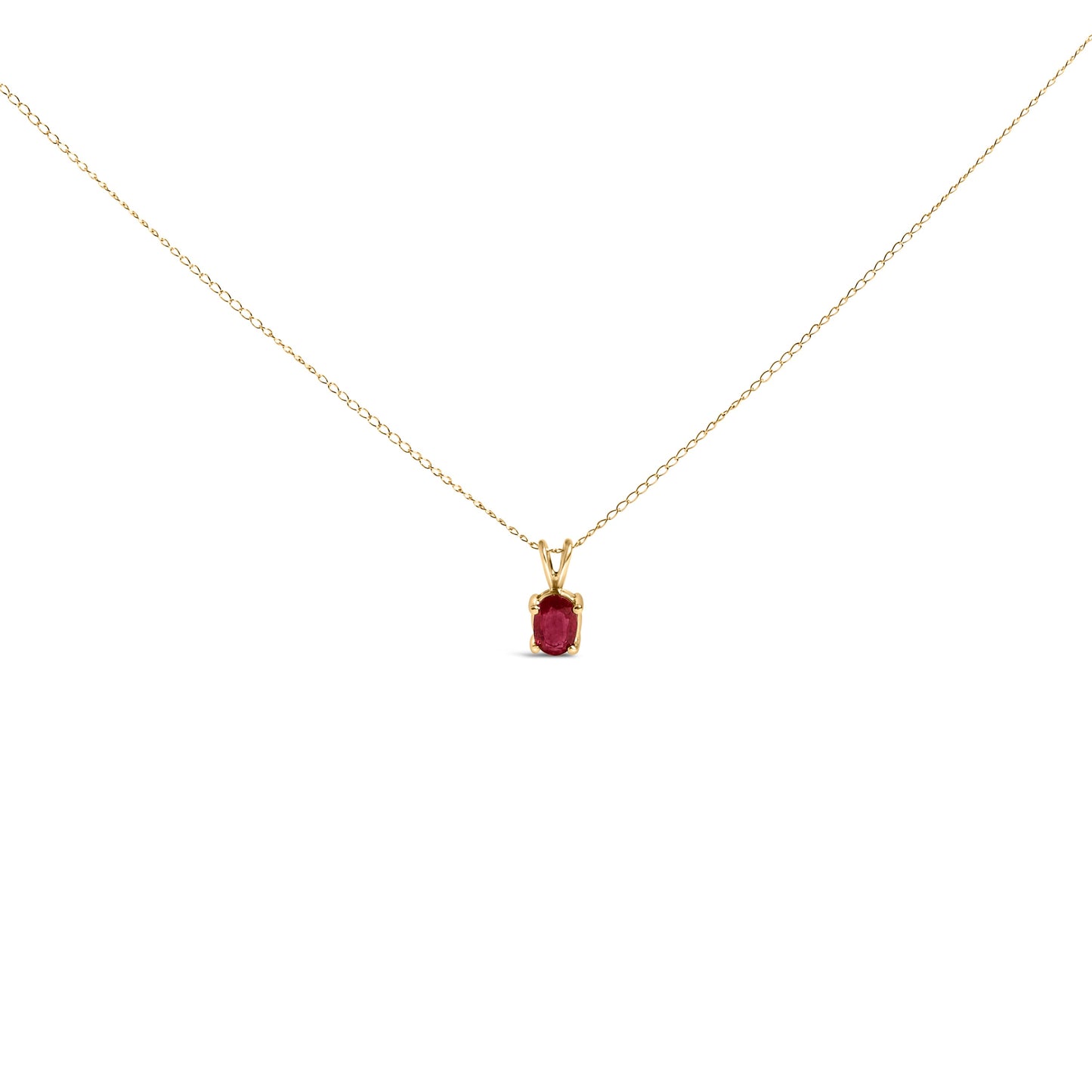 Collar con colgante solitario de amatista morada talla ovalada de 6x4 mm en oro blanco de 14 quilates