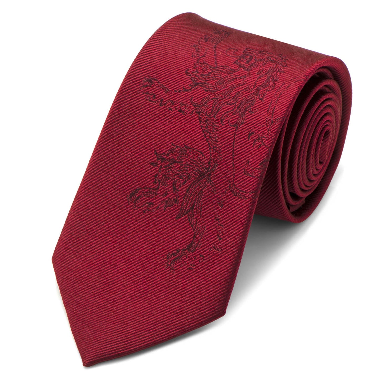 Corbata roja de hombre con el león de los Lannister de Juego de Tronos