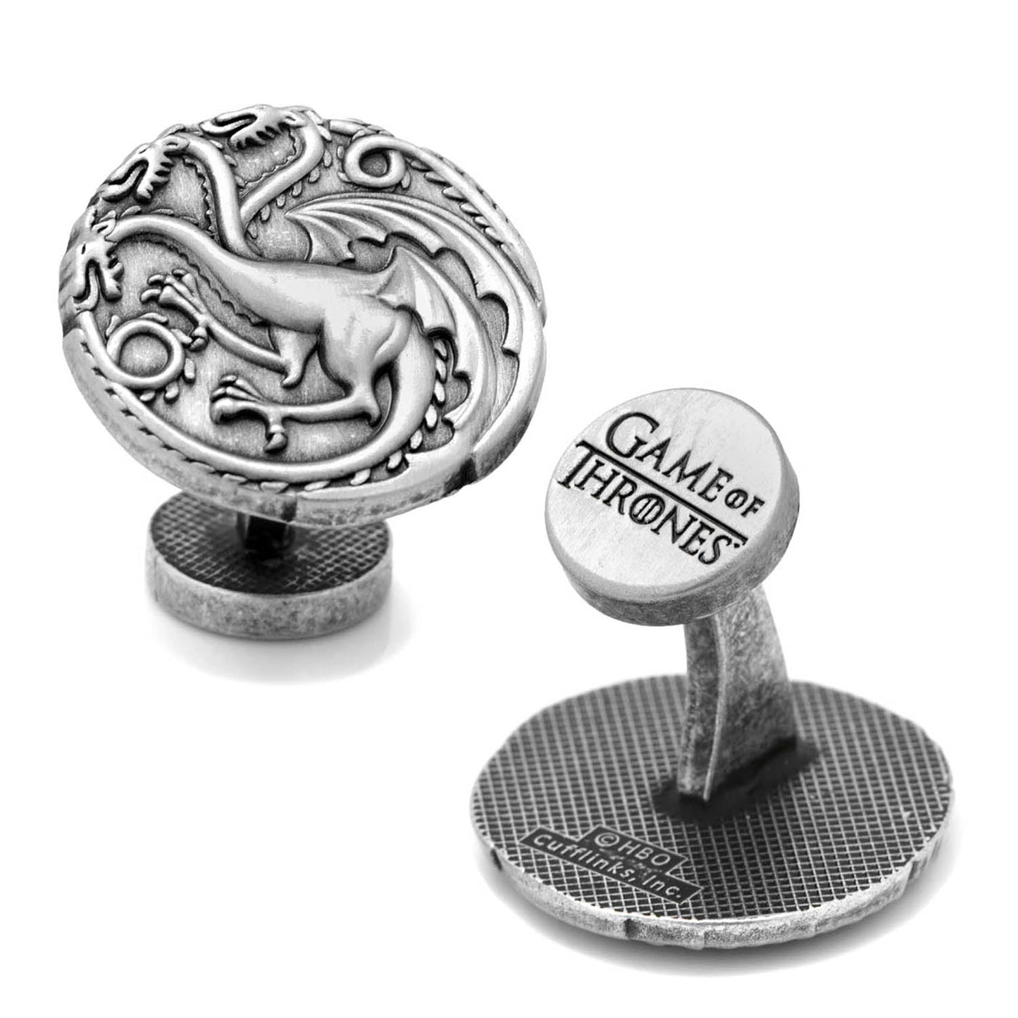 Gemelos con el sigilo del dragón de tres cabezas Targaryen de Juego de Tronos