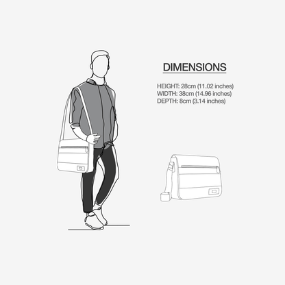 Bolso Bandolera Urbano Vegano a Rayas 16” | BYMANYC ® New York Downtown Edge