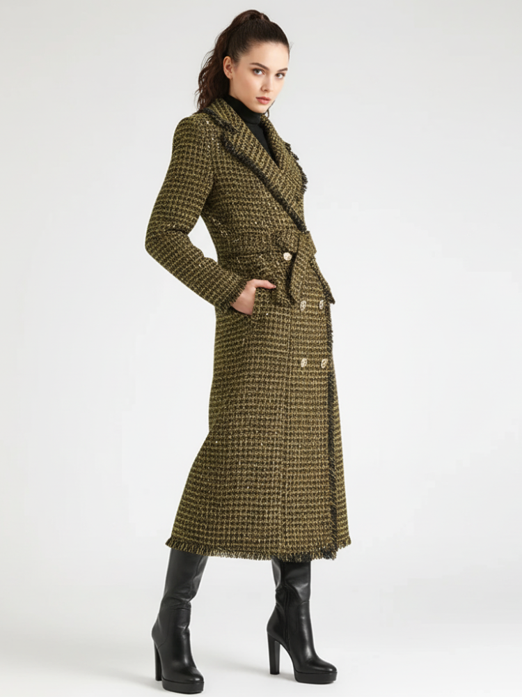 Gabardina dorada a cuadros, Upper East Side | Mujer - BYMANYC ® New York