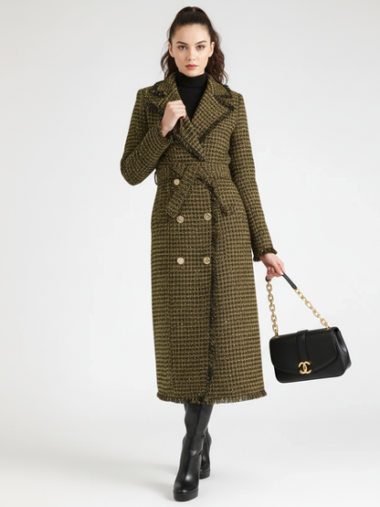Gabardina dorada a cuadros, Upper East Side | Mujer - BYMANYC ® New York