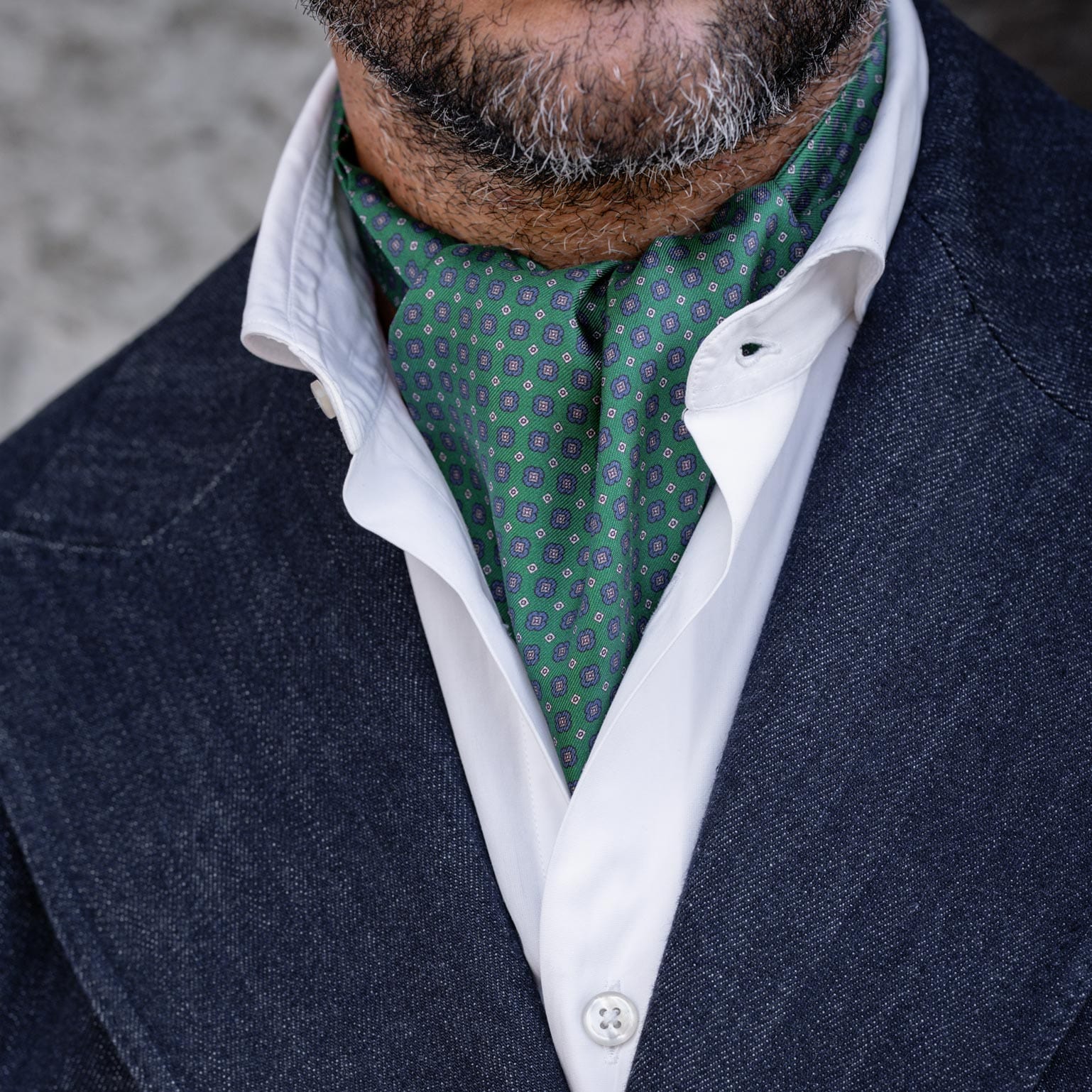 Navona - Silk Ascot Cravat Tie - Green - My Men's Shop