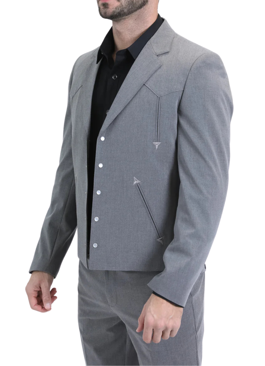 Men's Grey Western Suit Set