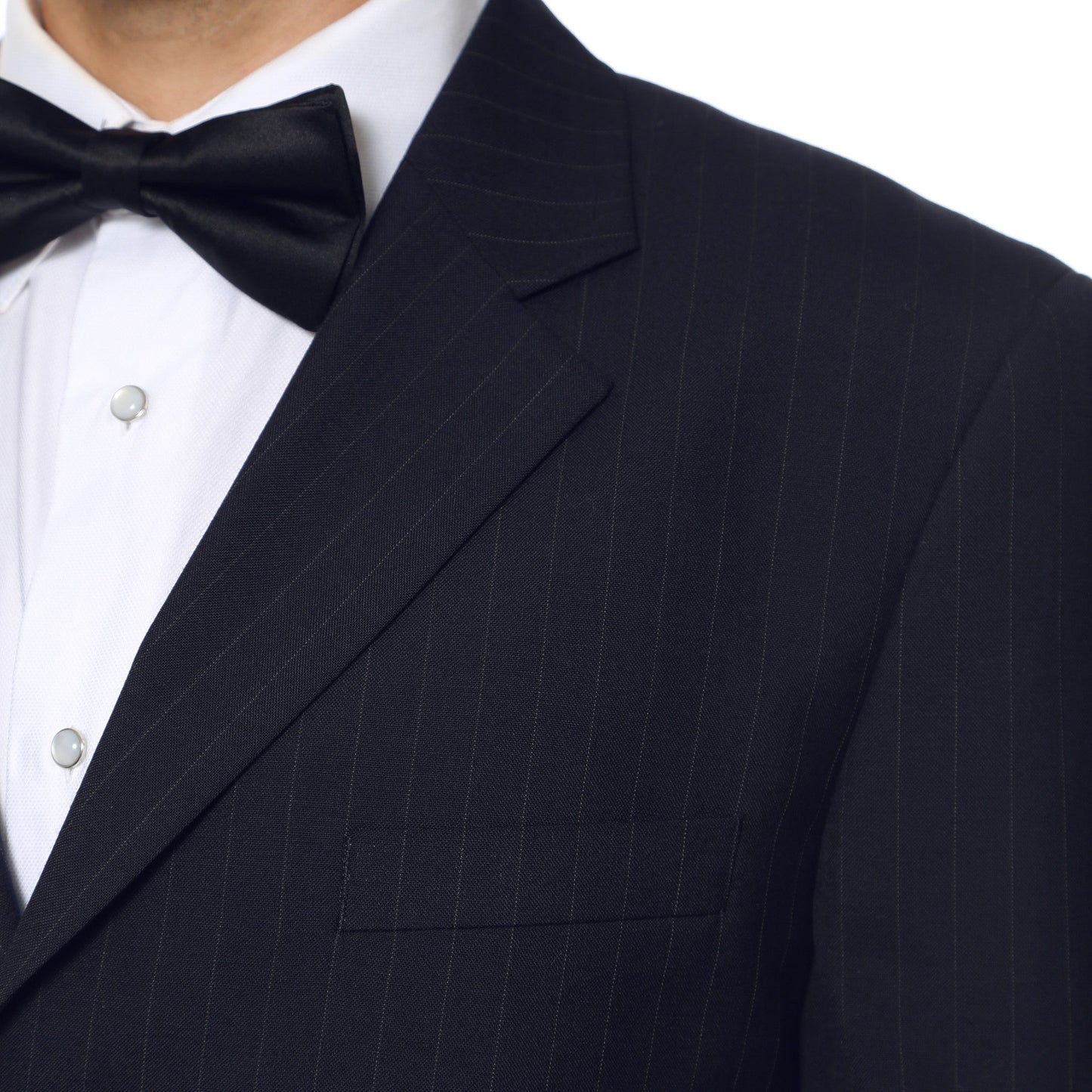 Navy Pinstripe Wool Business Casual Mens Uniform Blazer