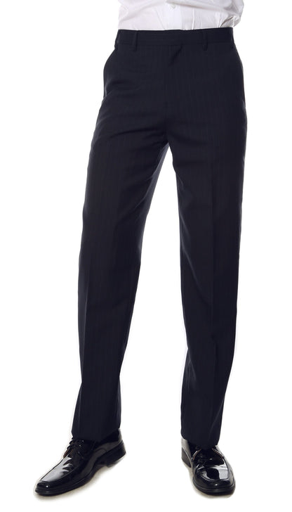 Navy Pinstripe Mens Regular Fit Uniform Dress Pants