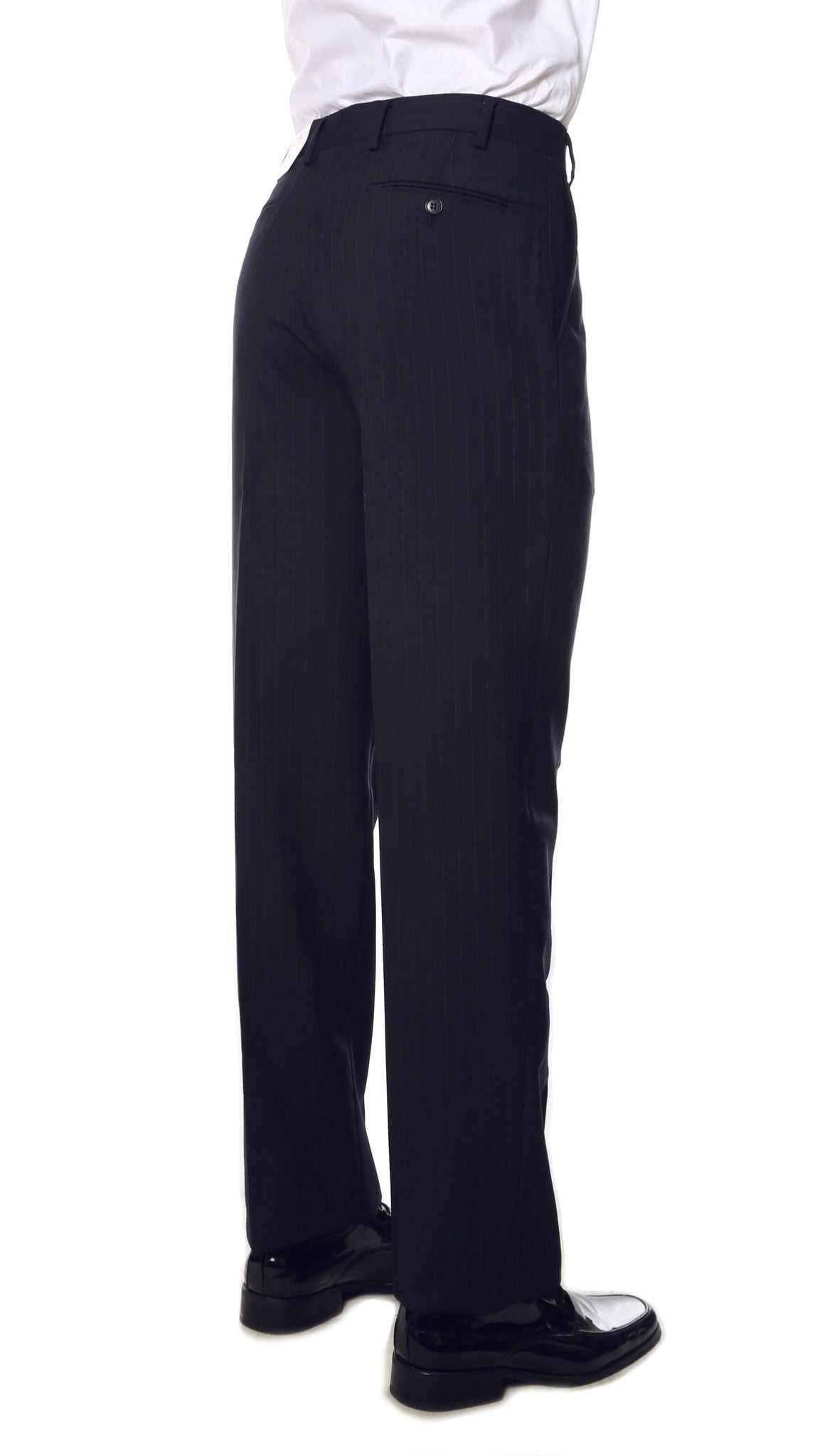 Navy Pinstripe Mens Regular Fit Uniform Dress Pants