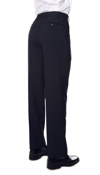 Navy Pinstripe Mens Regular Fit Uniform Dress Pants