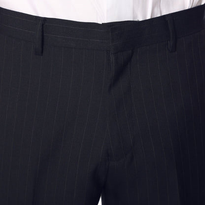 Navy Pinstripe Mens Regular Fit Uniform Dress Pants