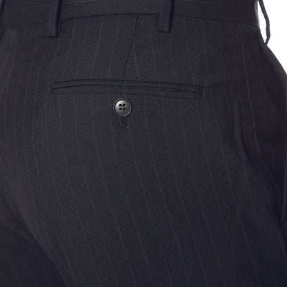 Navy Pinstripe Mens Regular Fit Uniform Dress Pants
