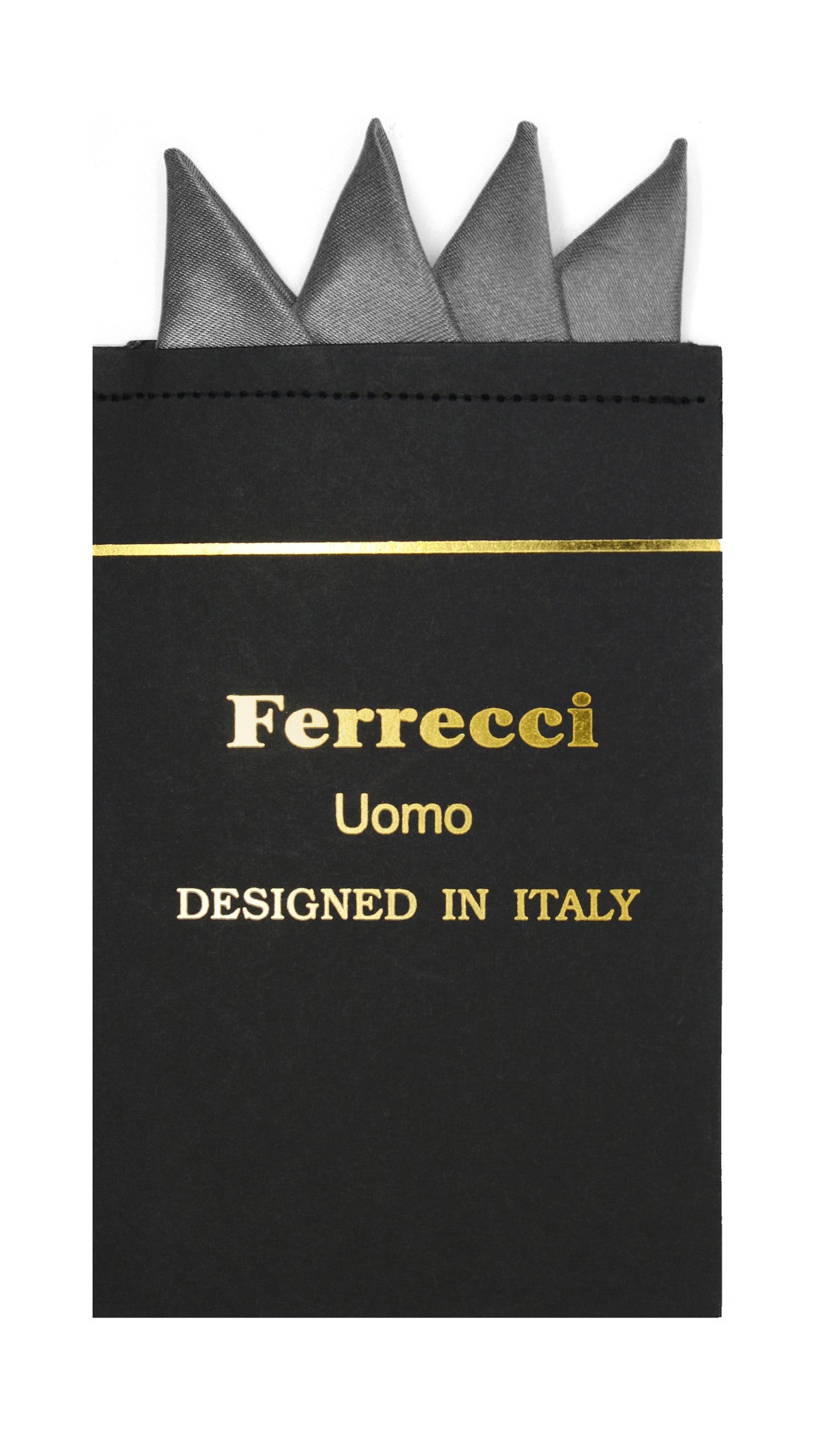 Pre-Folded Microfiber Charcoal Handkerchief Pocket Square