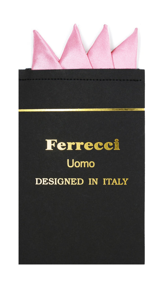 Pre-Folded Microfiber Pink Handkerchief Pocket Square