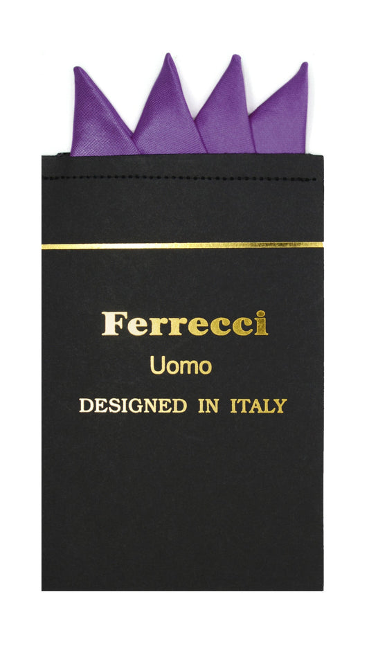 Pre-Folded Microfiber Purple Handkerchief Pocket Square