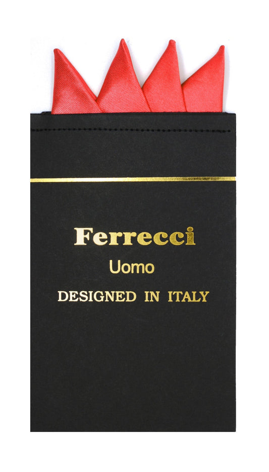 Pre-Folded Microfiber Red Handkerchief Pocket Square