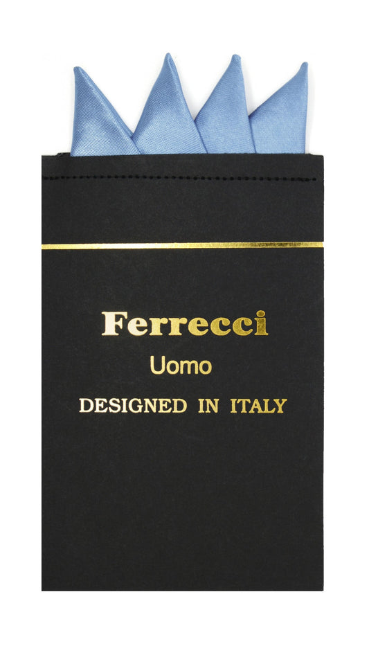 Pre-Folded Microfiber Sky Blue Handkerchief Pocket Square