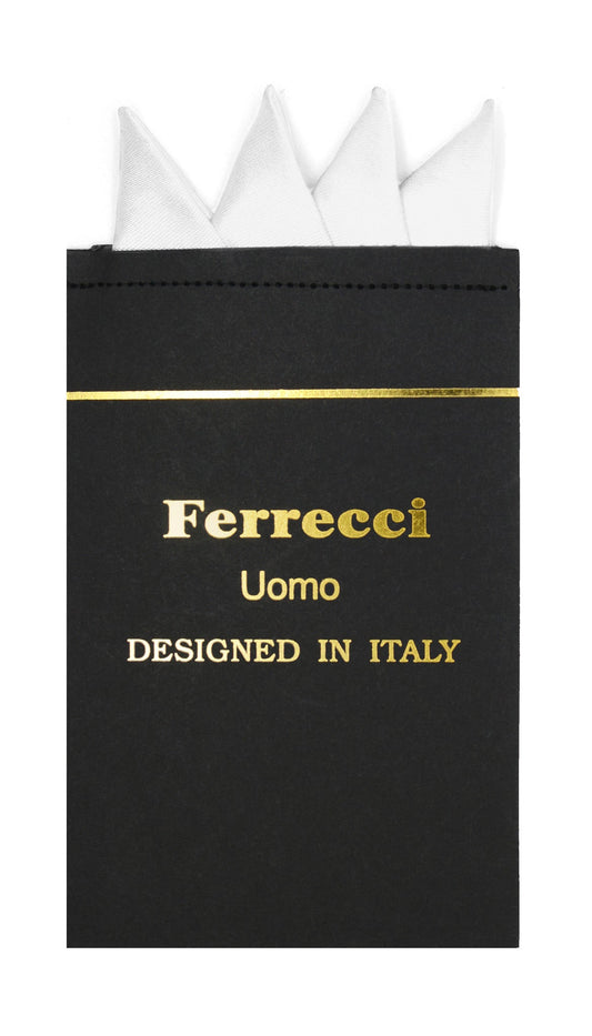 Pre-Folded Microfiber White Handkerchief Pocket Square