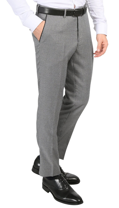 Men's Hilton Skinny Slim Fit Houndstooth Shawl Lapel 2pc Tuxedo