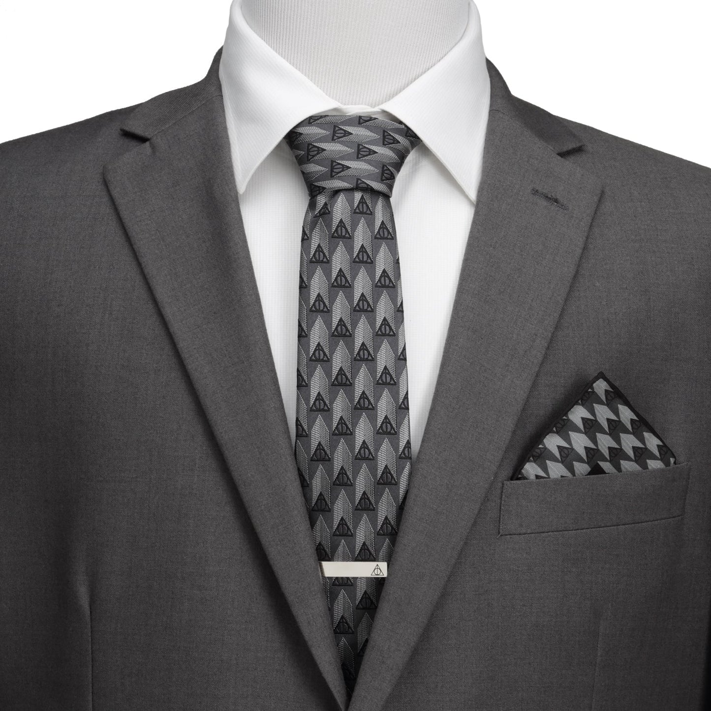 Harry Potter Deathly Hallows Gray Silk Men's Tie