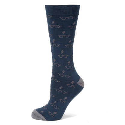Calcetines Azul Marino para Hombre con Gafas de Harry Potter