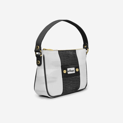 Bolso BYMANYC ® New York – Banda Vertical Vegana de Alta Costura en Oro Medianoche