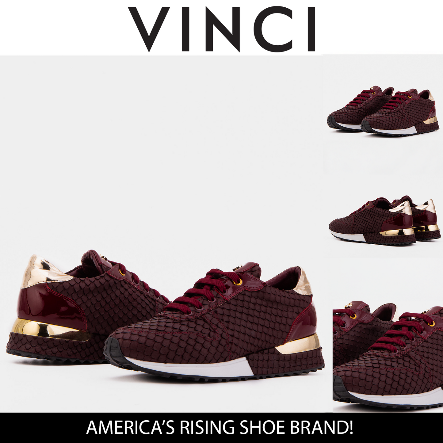 The Scarlet Burgundy Leather Women Sneaker