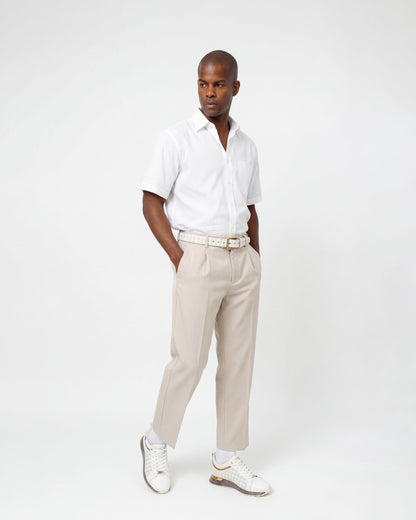 The Cenova White & Gold Leather Men Sneaker