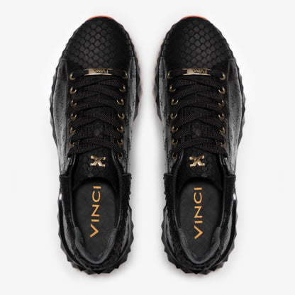 The Caesars Black Leather  Men Sneaker